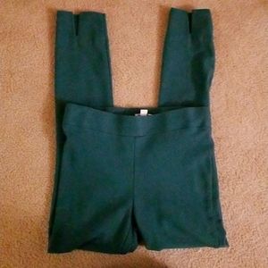 Straight leg knit dress pants. Dark green